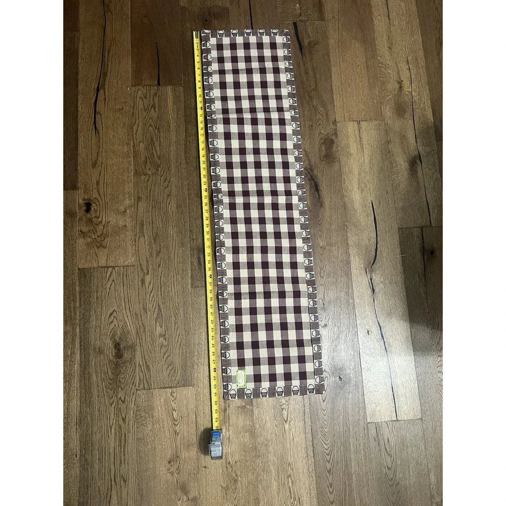 Homespuns Burgundy Gingham Cotton Table Runner 54